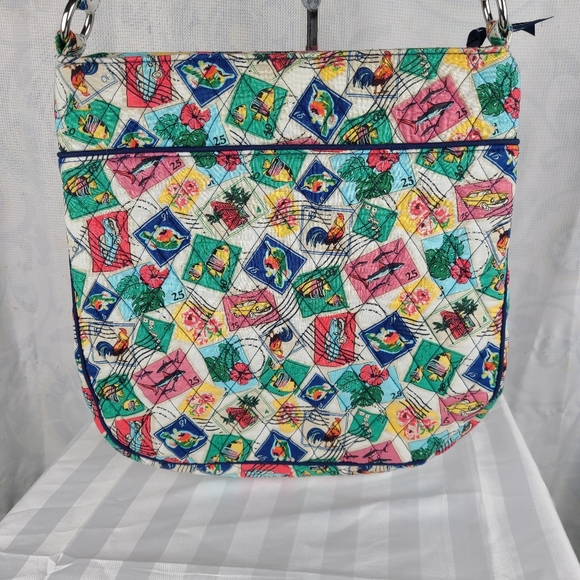 Vera Bradley Cuban Stamps Hipster Crossbody EUC - Picture 4 of 10